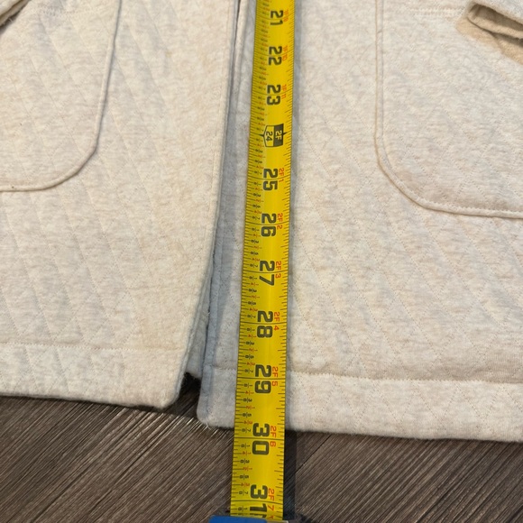 Johnston & Murphy Quilted Cream Shawl-Collar Cardigan Open Front Womens Size XS - Picture 6 of 10